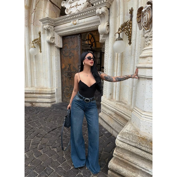 Yüksek Bel Wide Leg Jeans