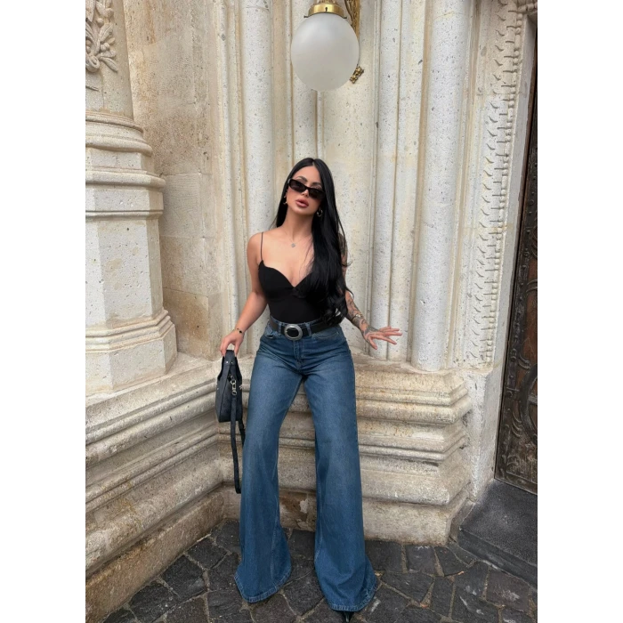 Yüksek Bel Wide Leg Jeans