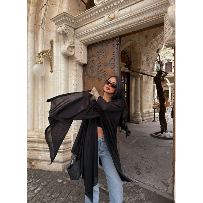 Siyah Vorteks Triko Panço