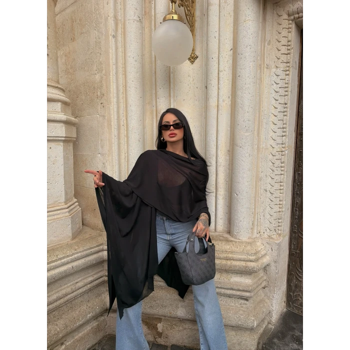 Siyah Vorteks Triko Panço