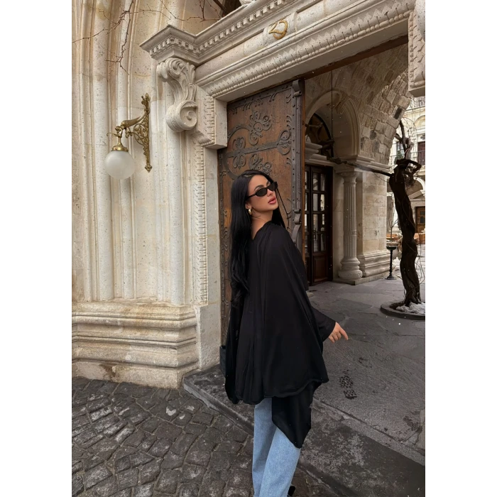 Siyah Vorteks Triko Panço