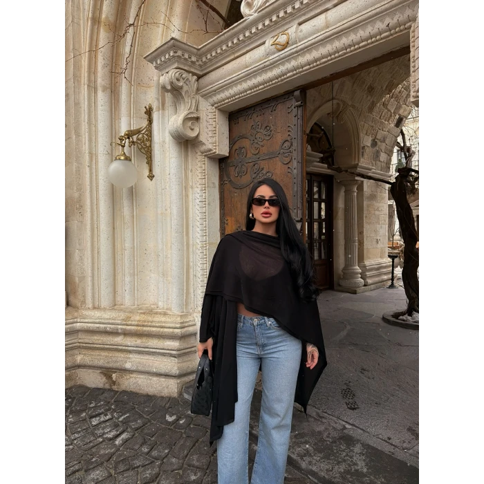 Siyah Vorteks Triko Panço