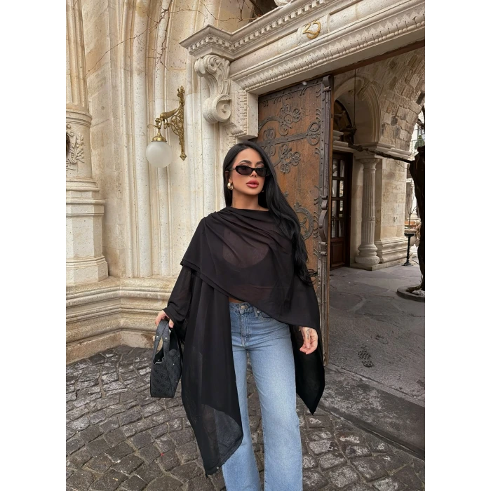 Siyah Vorteks Triko Panço