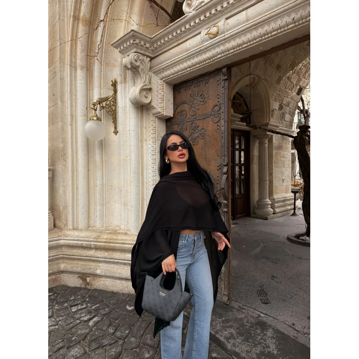 Siyah Vorteks Triko Panço