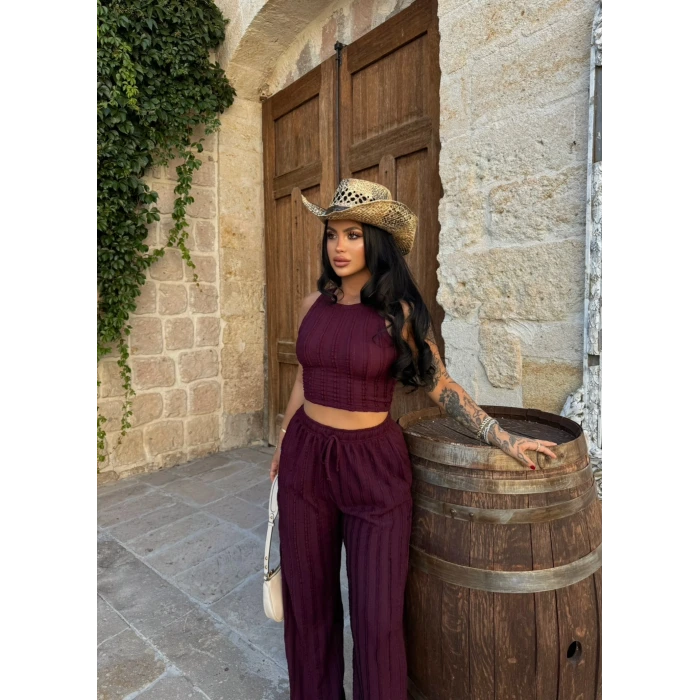 Mürdüm Halter Ters Dikişli İkili Takım