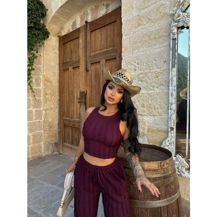 Mürdüm Halter Ters Dikişli İkili Takım