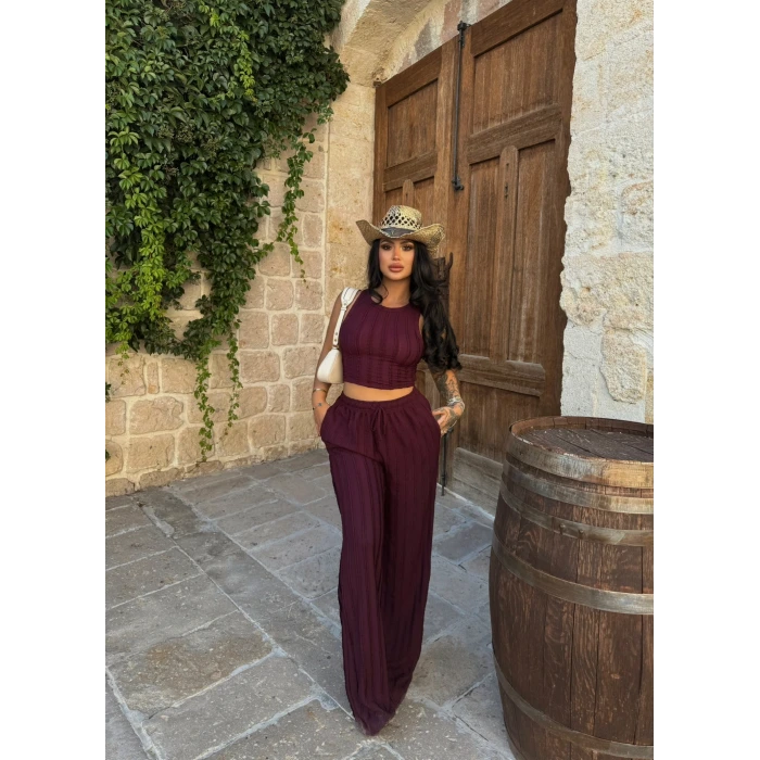 Mürdüm Halter Ters Dikişli İkili Takım