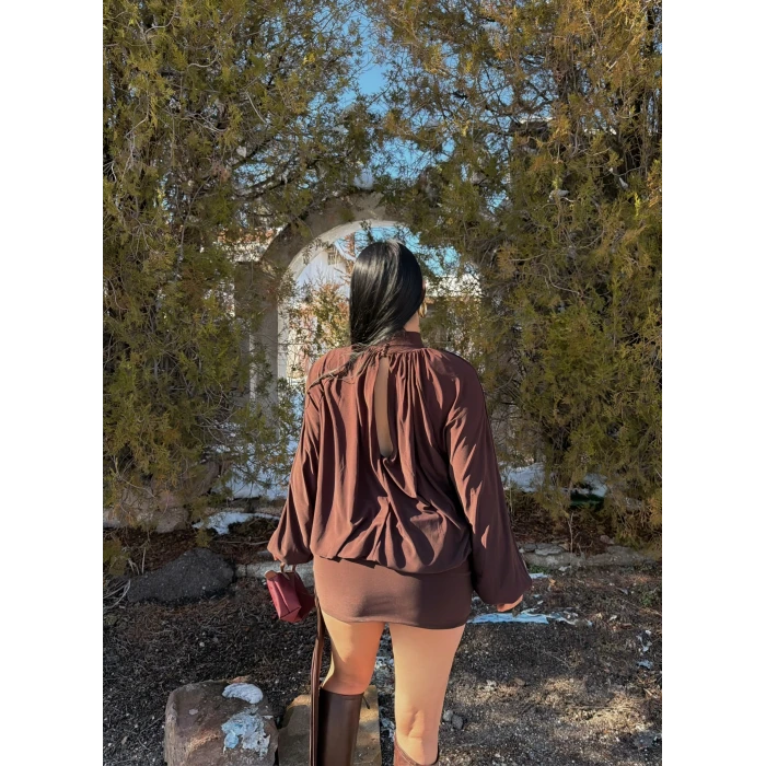 Kahve Omuz Vatkalı Sandy İkili Takım