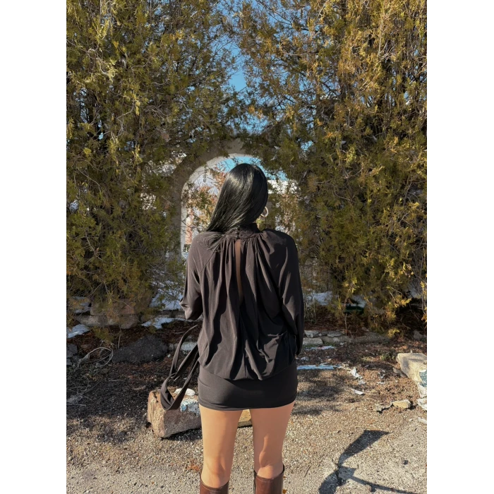 Siyah Omuz Vatkalı Sandy İkili Takım