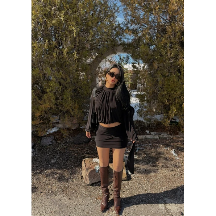 Siyah Omuz Vatkalı Sandy İkili Takım