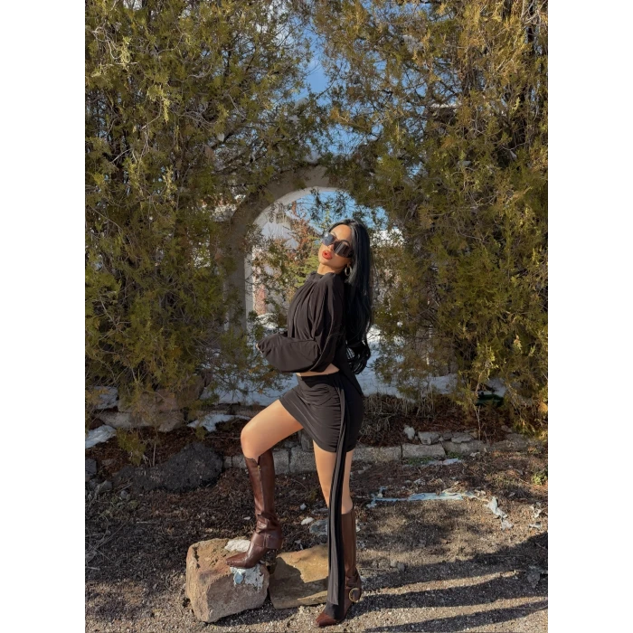 Siyah Omuz Vatkalı Sandy İkili Takım