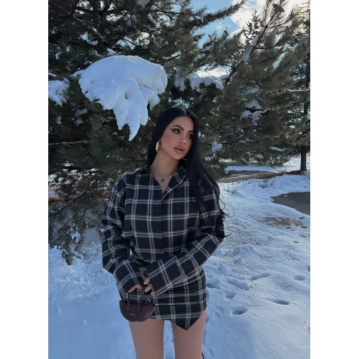 Ekose Gömlek Elbise