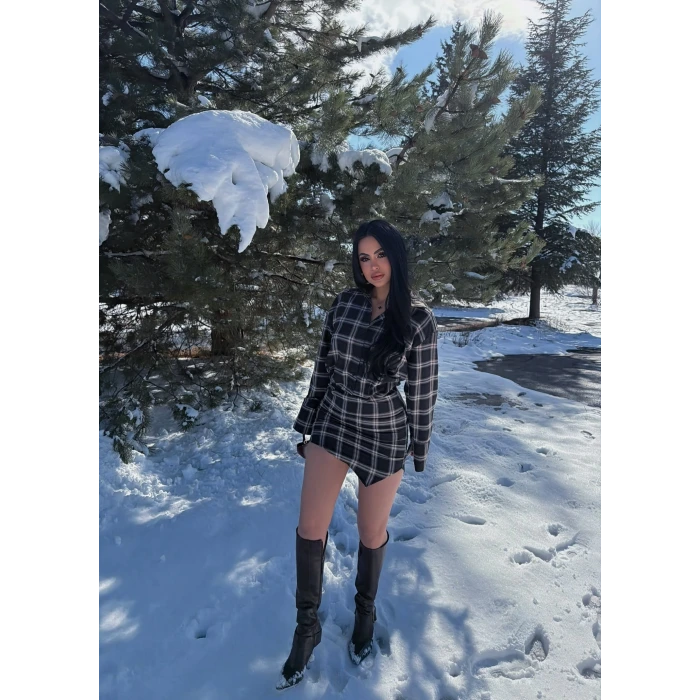 Ekose Gömlek Elbise