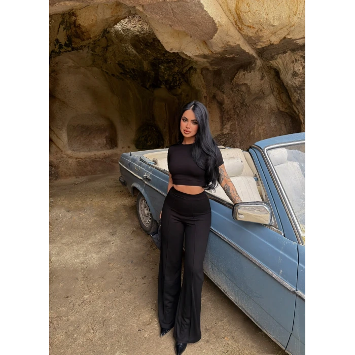 Siyah Şeritli Modal İkili Takım