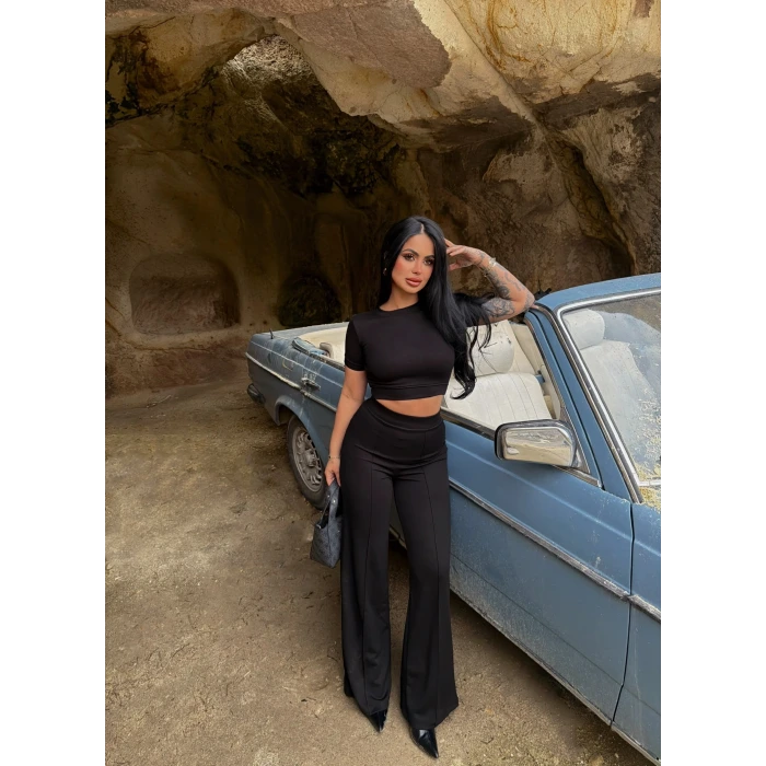 Siyah Şeritli Modal İkili Takım