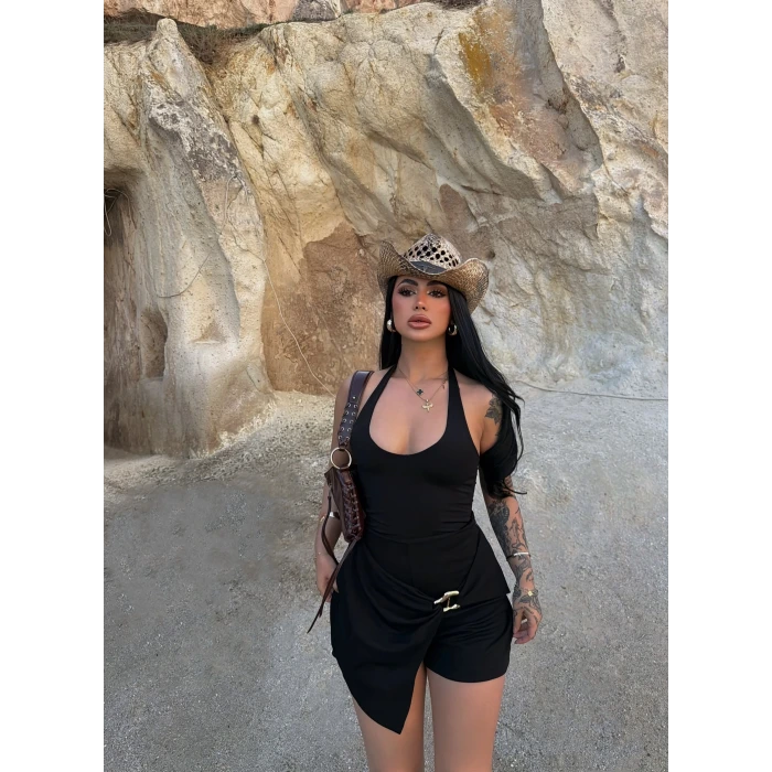 Aksesuarlı Şort Etek