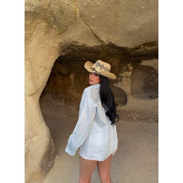 Mavi Line Boyfriend Gömlek