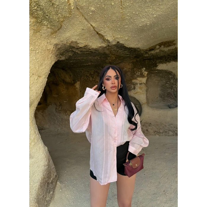 Pudra Line Boyfriend Gömlek