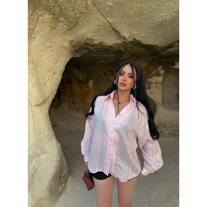 Pudra Line Boyfriend Gömlek