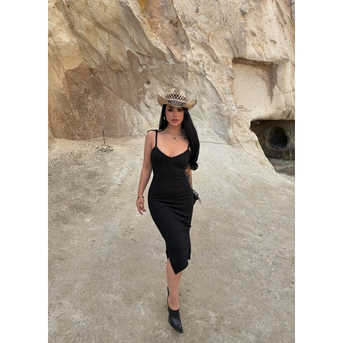 Askılı Midiboy Kaşkorse Elbise