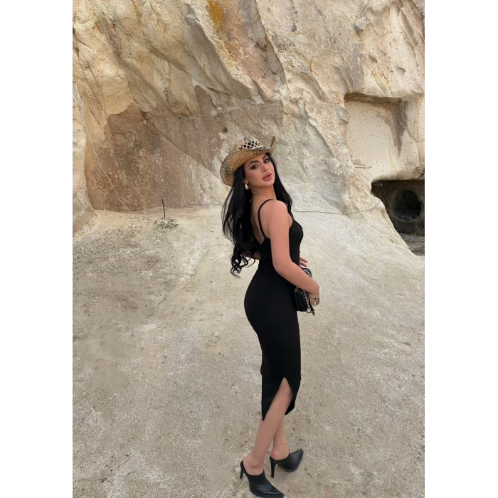 Askılı Midiboy Kaşkorse Elbise