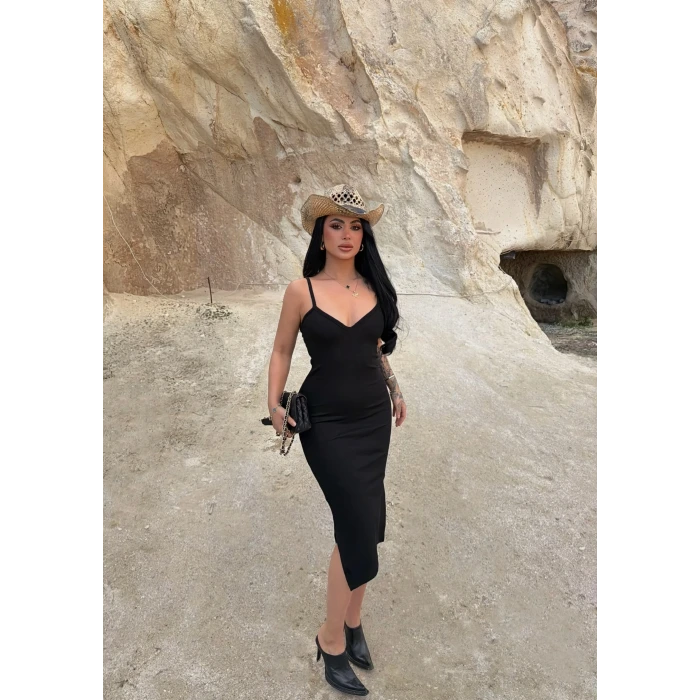 Askılı Midiboy Kaşkorse Elbise