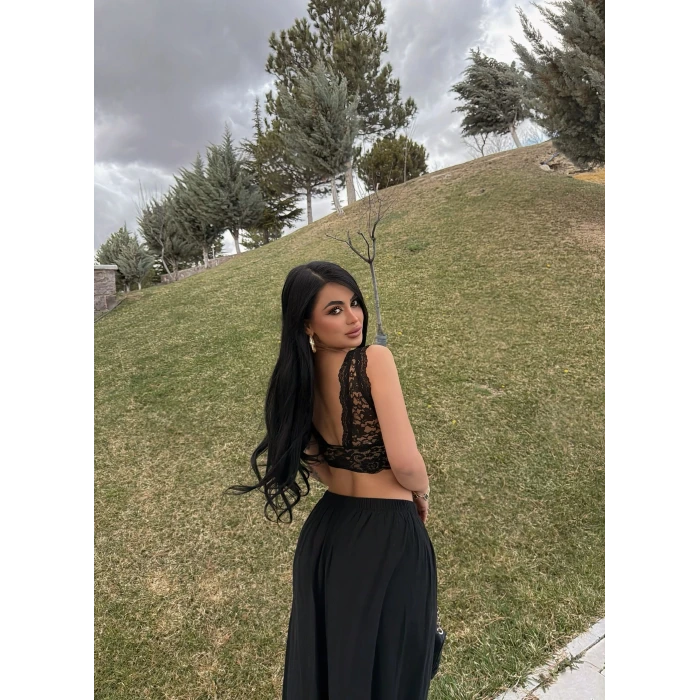 Siyah Güpürlü Bralet