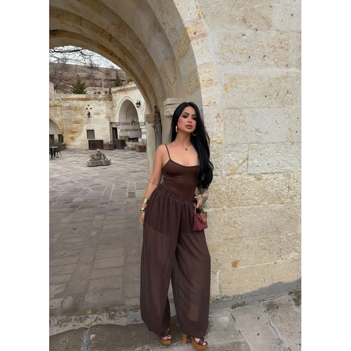 Kahve İçi Astarlı Şalvar Pantolon