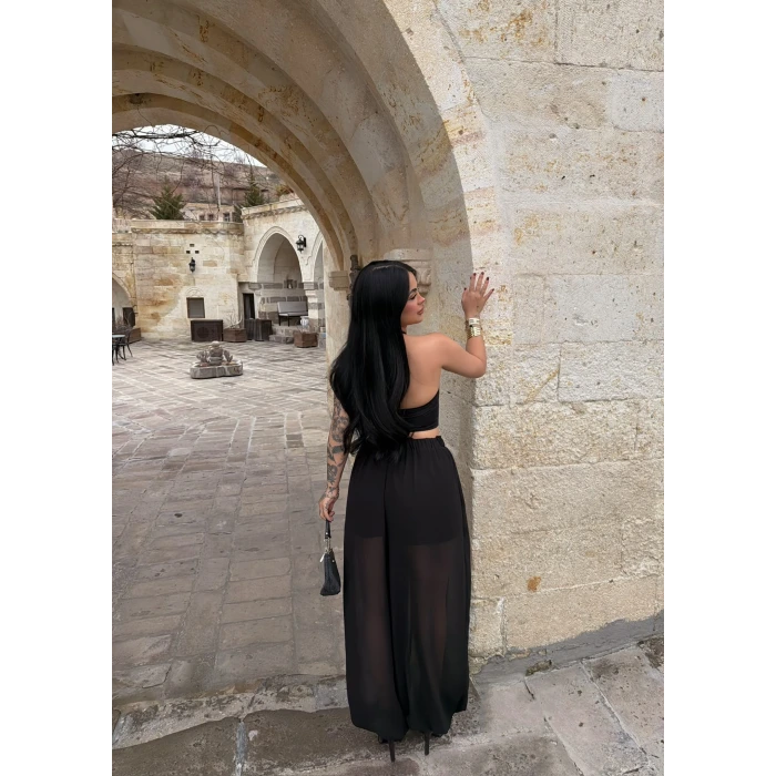 Siyah İçi Astarlı Şalvar Pantolon