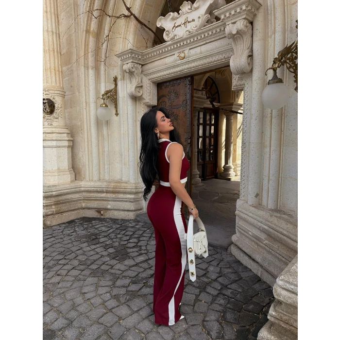 Bordo Ön Garnili Fitilli Takım