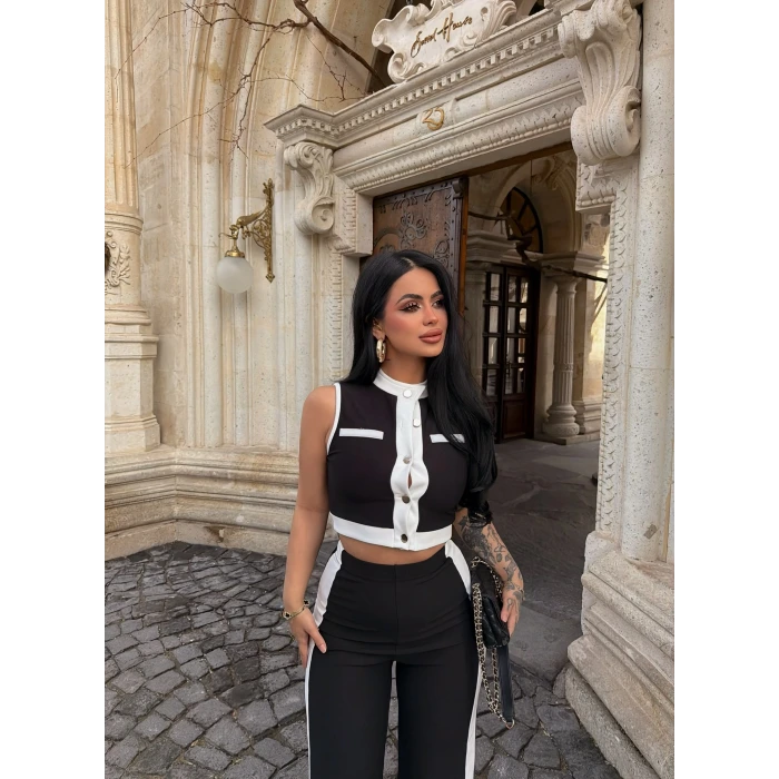 Siyah Ön Garnili Fitilli Takım