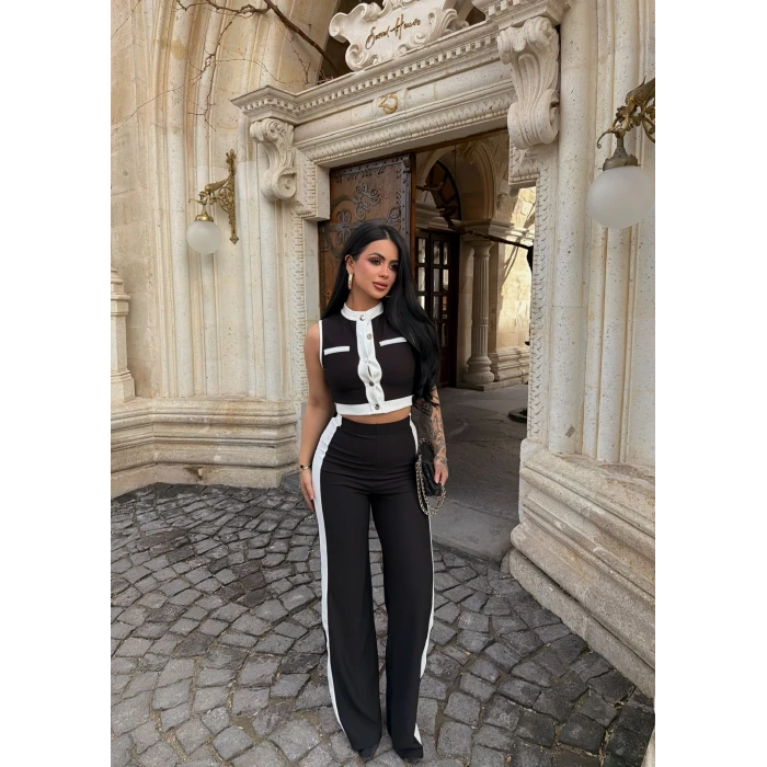 Siyah Ön Garnili Fitilli Takım