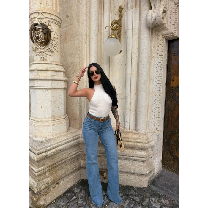 Deri Kemerli İspanyol Pantolon