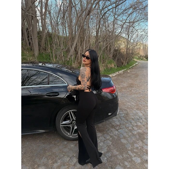 Sırt İpli Yırtmaçlı Tulum