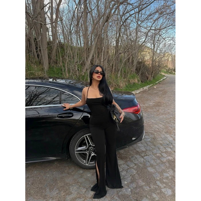 Sırt İpli Yırtmaçlı Tulum