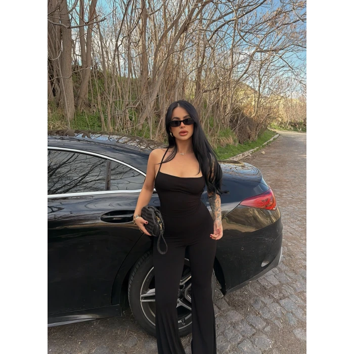 Sırt İpli Yırtmaçlı Tulum