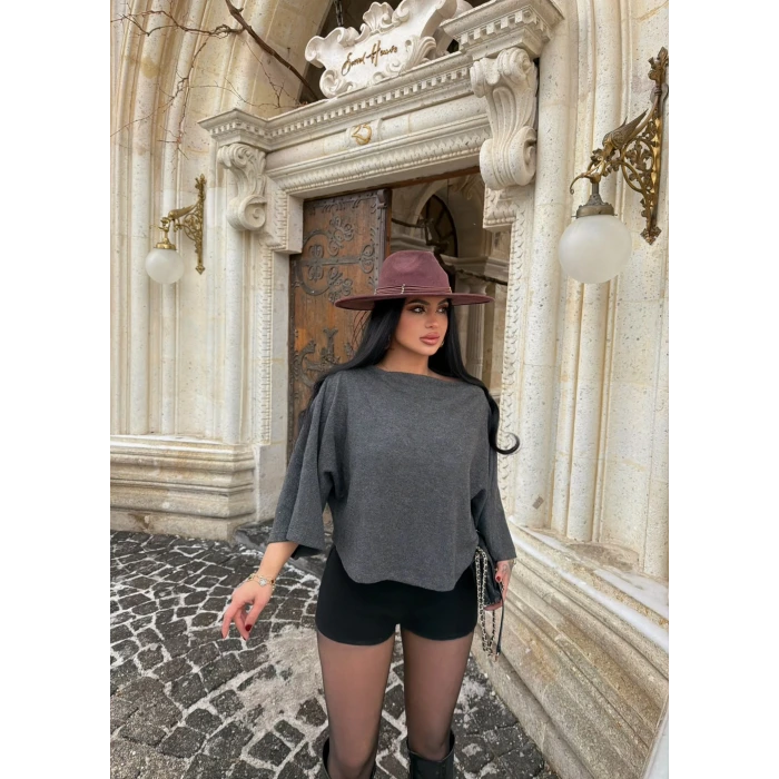 Antrasit Yarasa Kol Panço Bluz