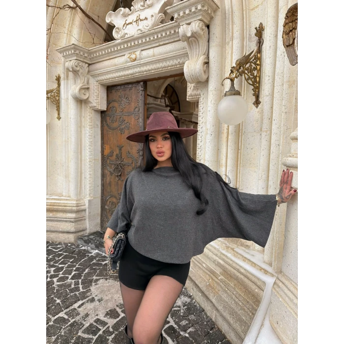 Antrasit Yarasa Kol Panço Bluz