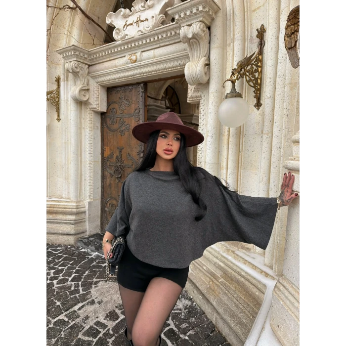 Antrasit Yarasa Kol Panço Bluz