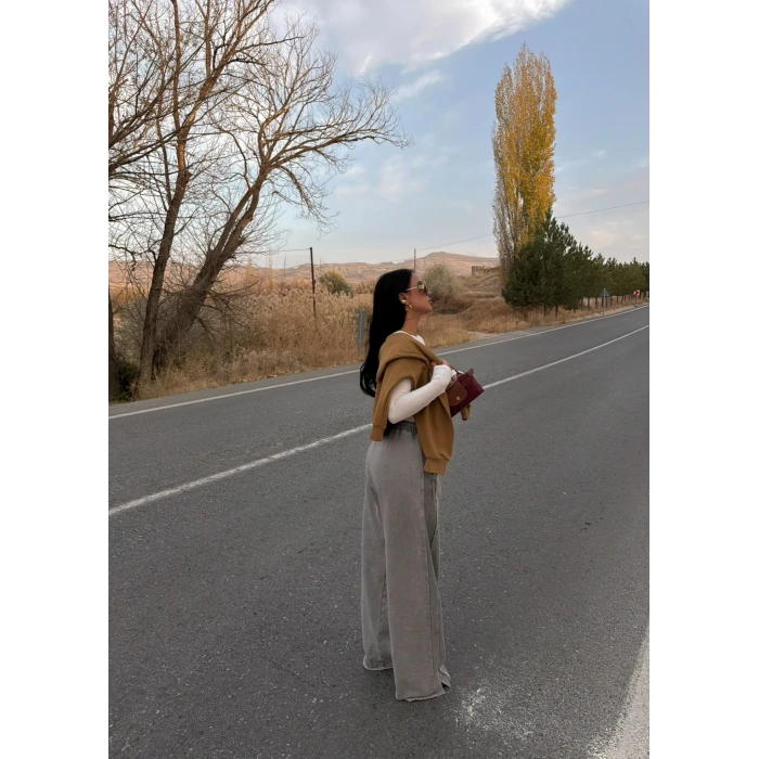 Asit Yıkamalı Garnili Eşofman Altı