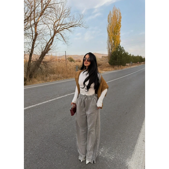 Asit Yıkamalı Garnili Eşofman Altı