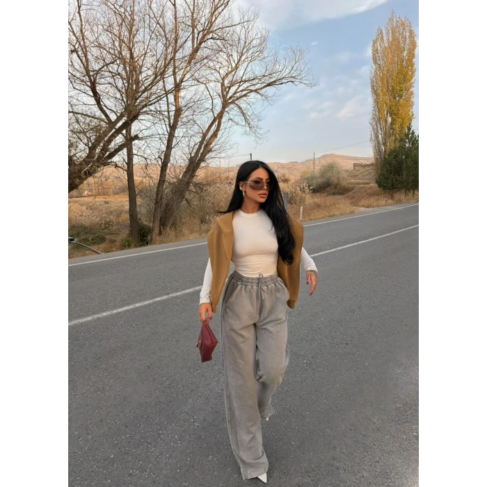 Asit Yıkamalı Garnili Eşofman Altı