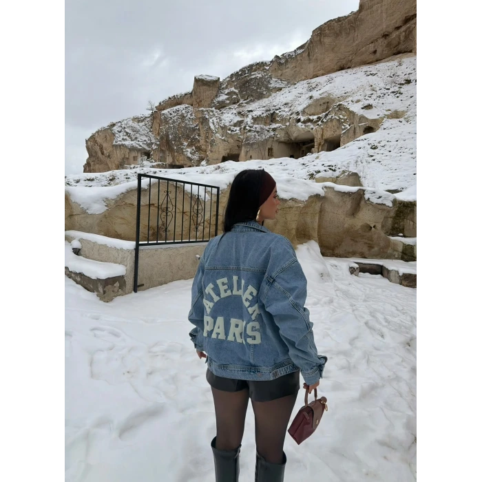 Atelier Sırt Baskı Denim Ceket