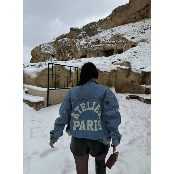 Atelier Sırt Baskı Denim Ceket