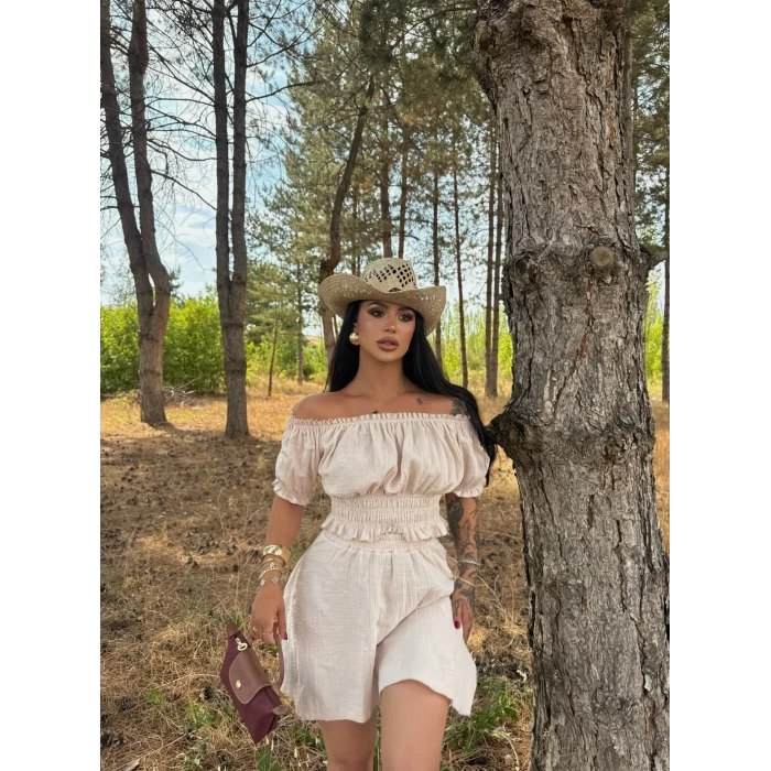 Bej Madonna Etekli İkili Takım