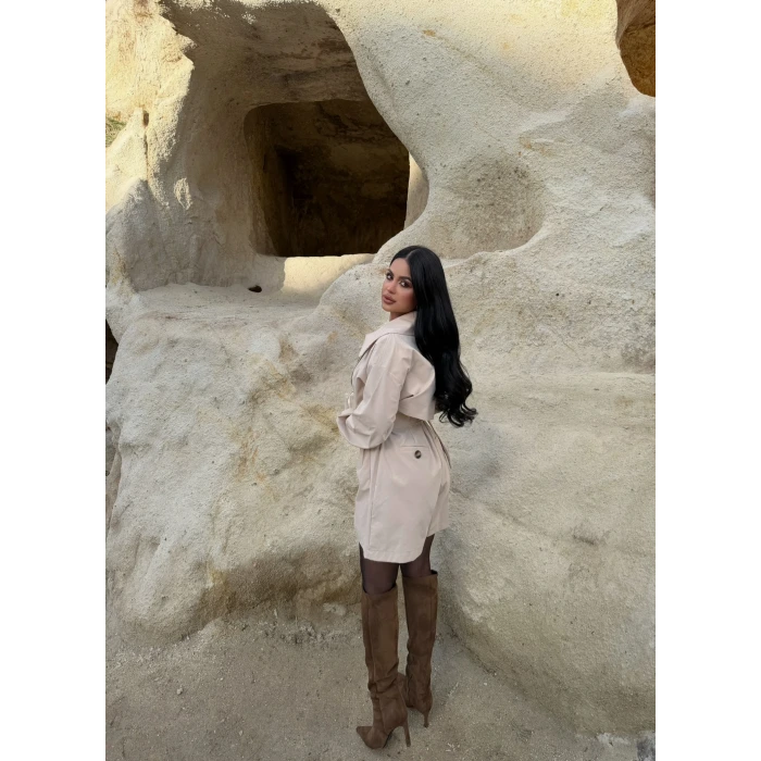 Bej Şortlu Trenç Tulum