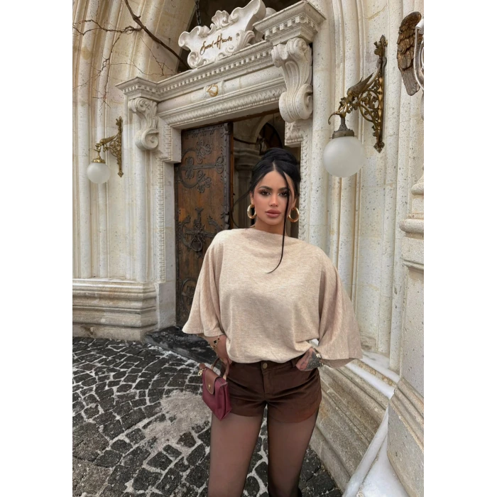 Bej Yarasa Kol Panço Bluz