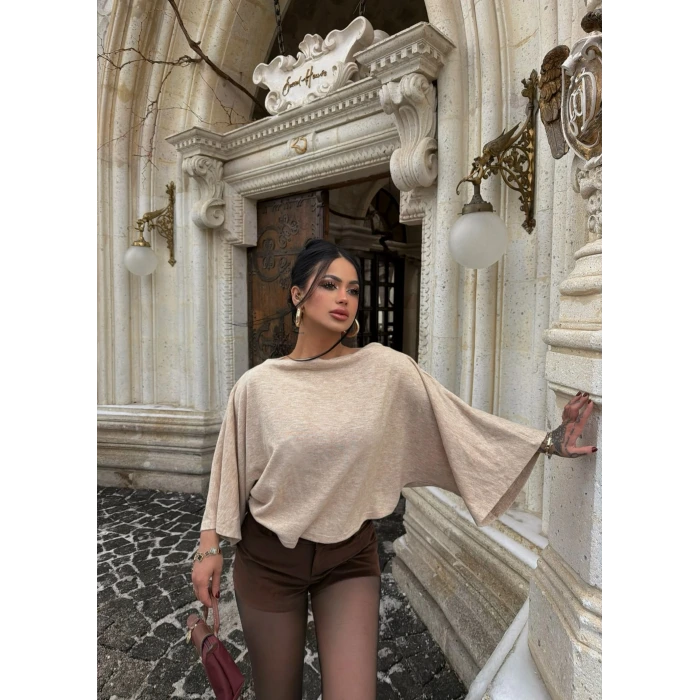 Bej Yarasa Kol Panço Bluz