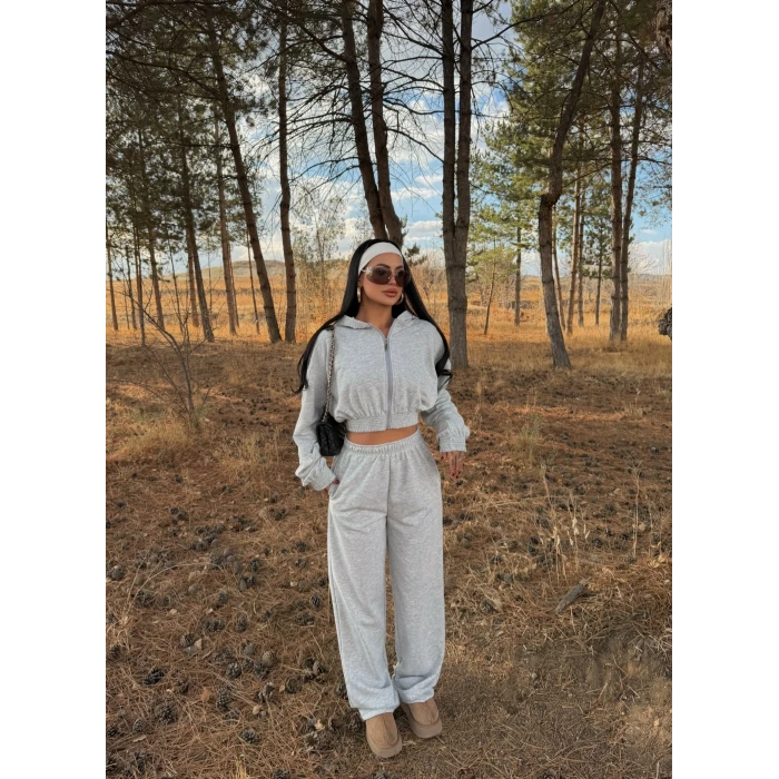 Bel Lastikli Kapşonlu Takım