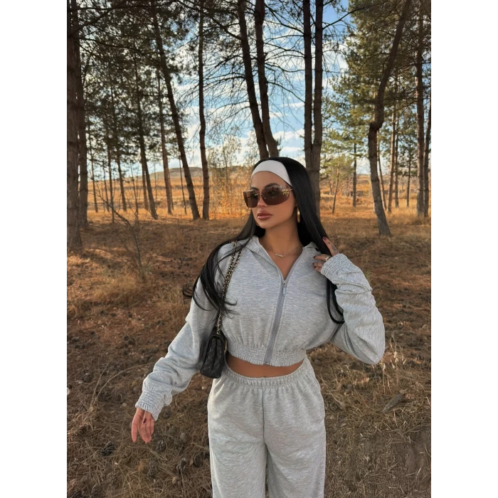 Bel Lastikli Kapşonlu Takım